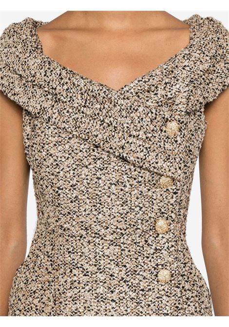 Abito midi tweed trama metallizzata in color oro Alessandra Rich - donna ALESSANDRA RICH | FABX3931F44030930